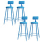 Modern Round Counter Stool Coffee Shop Leather and Metal Counter-height Stool