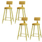 Modern Round Counter Stool Coffee Shop Leather and Metal Counter-height Stool
