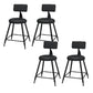 Modern Round Counter Stool Coffee Shop Leather and Metal Counter-height Stool