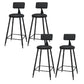 Modern Round Counter Stool Coffee Shop Leather and Metal Counter-height Stool