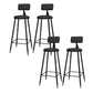 Modern Round Counter Stool Coffee Shop Leather and Metal Counter-height Stool