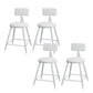 Modern Round Counter Stool Coffee Shop Leather and Metal Counter-height Stool