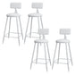 Modern Round Counter Stool Coffee Shop Leather and Metal Counter-height Stool