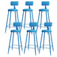 Modern Round Counter Stool Coffee Shop Leather and Metal Counter-height Stool