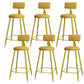 Modern Round Counter Stool Coffee Shop Leather and Metal Counter-height Stool