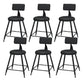 Modern Round Counter Stool Coffee Shop Leather and Metal Counter-height Stool