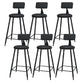 Modern Round Counter Stool Coffee Shop Leather and Metal Counter-height Stool