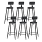 Modern Round Counter Stool Coffee Shop Leather and Metal Counter-height Stool