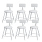 Modern Round Counter Stool Coffee Shop Leather and Metal Counter-height Stool