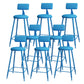 Modern Round Counter Stool Coffee Shop Leather and Metal Counter-height Stool