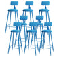 Modern Round Counter Stool Coffee Shop Leather and Metal Counter-height Stool