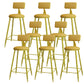 Modern Round Counter Stool Coffee Shop Leather and Metal Counter-height Stool