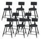 Modern Round Counter Stool Coffee Shop Leather and Metal Counter-height Stool