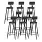Modern Round Counter Stool Coffee Shop Leather and Metal Counter-height Stool