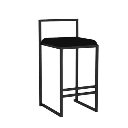 Indoor Counter Stool Nordic Metal Low Back Bar Stool with Upholstered
