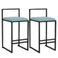Indoor Counter Stool Nordic Metal Low Back Bar Stool with Upholstered
