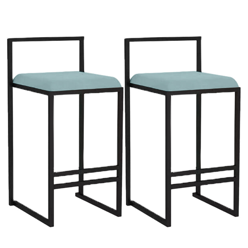 Indoor Counter Stool Nordic Metal Low Back Bar Stool with Upholstered