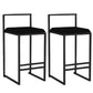 Indoor Counter Stool Nordic Metal Low Back Bar Stool with Upholstered