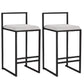 Indoor Counter Stool Nordic Metal Low Back Bar Stool with Upholstered