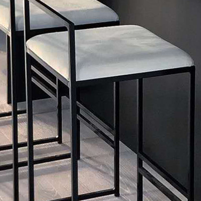 Indoor Counter Stool Nordic Metal Low Back Bar Stool with Upholstered