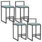 Indoor Counter Stool Nordic Metal Low Back Bar Stool with Upholstered