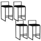 Indoor Counter Stool Nordic Metal Low Back Bar Stool with Upholstered