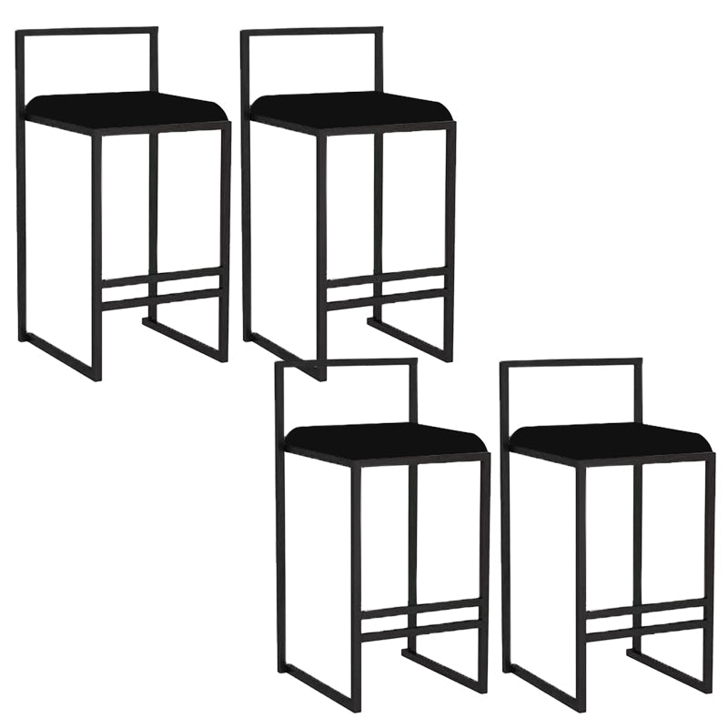 Indoor Counter Stool Nordic Metal Low Back Bar Stool with Upholstered