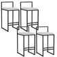Indoor Counter Stool Nordic Metal Low Back Bar Stool with Upholstered