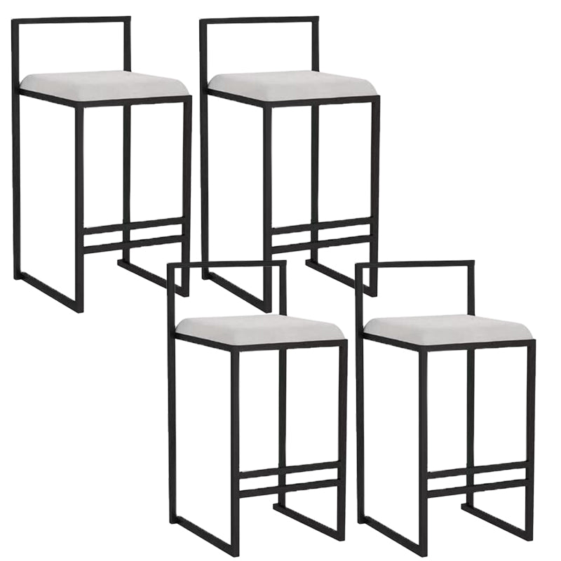 Indoor Counter Stool Nordic Metal Low Back Bar Stool with Upholstered