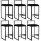 Indoor Counter Stool Nordic Metal Low Back Bar Stool with Upholstered