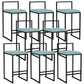 Indoor Counter Stool Nordic Metal Low Back Bar Stool with Upholstered