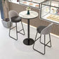 Industrial Leather Counter-height Stool Footrest Shop Dining Stool with Metal Base