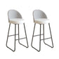 Industrial Leather Counter-height Stool Footrest Shop Dining Stool with Metal Base