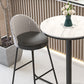 Industrial Leather Counter-height Stool Footrest Shop Dining Stool with Metal Base