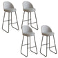 Industrial Leather Counter-height Stool Footrest Shop Dining Stool with Metal Base