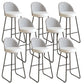 Industrial Leather Counter-height Stool Footrest Shop Dining Stool with Metal Base
