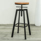 Modern Armless Counter Stool Iron Bar Stool with Wooden Seat and Pedal Black Backless 1 Piece Clearhalo 'Bar Furniture' 'Bar Stools' 'bar_stools' 'furn' 'furn_bar_stools' 'Furniture' 'Kitchen & Dining Furniture' 6076904