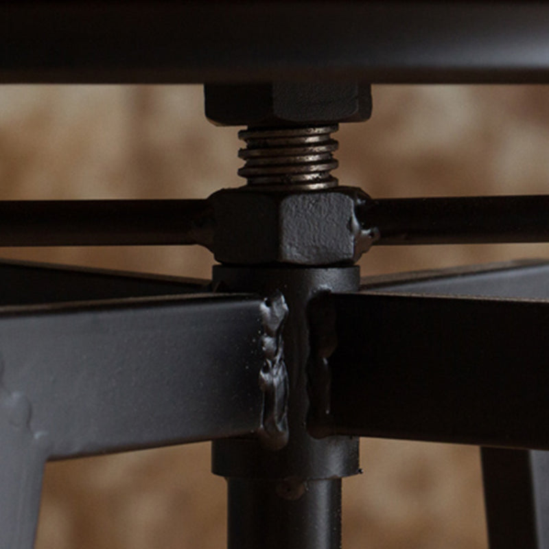 Modern Armless Counter Stool Iron Bar Stool with Wooden Seat and Pedal Clearhalo 'Bar Furniture' 'Bar Stools' 'bar_stools' 'furn' 'furn_bar_stools' 'Furniture' 'Kitchen & Dining Furniture' 6076908