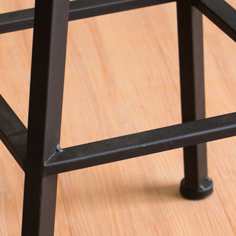 Modern Armless Counter Stool Iron Bar Stool with Wooden Seat and Pedal Clearhalo 'Bar Furniture' 'Bar Stools' 'bar_stools' 'furn' 'furn_bar_stools' 'Furniture' 'Kitchen & Dining Furniture' 6076912