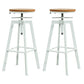 Modern Armless Counter Stool Iron Bar Stool with Wooden Seat and Pedal White Backless 2 Piece Set Clearhalo 'Bar Furniture' 'Bar Stools' 'bar_stools' 'furn' 'furn_bar_stools' 'Furniture' 'Kitchen & Dining Furniture' 6076914