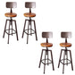 Modern Armless Counter Stool Iron Bar Stool with Wooden Seat and Pedal Coppery With Back 4 Piece Set Clearhalo 'Bar Furniture' 'Bar Stools' 'bar_stools' 'furn' 'furn_bar_stools' 'Furniture' 'Kitchen & Dining Furniture' 6076920