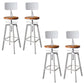 Modern Armless Counter Stool Iron Bar Stool with Wooden Seat and Pedal White With Back 4 Piece Set Clearhalo 'Bar Furniture' 'Bar Stools' 'bar_stools' 'furn' 'furn_bar_stools' 'Furniture' 'Kitchen & Dining Furniture' 6076921