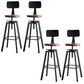 Modern Armless Counter Stool Iron Bar Stool with Wooden Seat and Pedal Black With Back 4 Piece Set Clearhalo 'Bar Furniture' 'Bar Stools' 'bar_stools' 'furn' 'furn_bar_stools' 'Furniture' 'Kitchen & Dining Furniture' 6076922