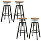 Modern Armless Counter Stool Iron Bar Stool with Wooden Seat and Pedal Black Backless 4 Piece Set Clearhalo 'Bar Furniture' 'Bar Stools' 'bar_stools' 'furn' 'furn_bar_stools' 'Furniture' 'Kitchen & Dining Furniture' 6076924