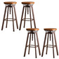 Modern Armless Counter Stool Iron Bar Stool with Wooden Seat and Pedal Coppery Backless 4 Piece Set Clearhalo 'Bar Furniture' 'Bar Stools' 'bar_stools' 'furn' 'furn_bar_stools' 'Furniture' 'Kitchen & Dining Furniture' 6076925