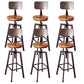 Modern Armless Counter Stool Iron Bar Stool with Wooden Seat and Pedal Coppery With Back 6 Piece Set Clearhalo 'Bar Furniture' 'Bar Stools' 'bar_stools' 'furn' 'furn_bar_stools' 'Furniture' 'Kitchen & Dining Furniture' 6076926