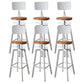 Modern Armless Counter Stool Iron Bar Stool with Wooden Seat and Pedal White With Back 6 Piece Set Clearhalo 'Bar Furniture' 'Bar Stools' 'bar_stools' 'furn' 'furn_bar_stools' 'Furniture' 'Kitchen & Dining Furniture' 6076927
