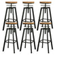Modern Armless Counter Stool Iron Bar Stool with Wooden Seat and Pedal Black Backless 6 Piece Set Clearhalo 'Bar Furniture' 'Bar Stools' 'bar_stools' 'furn' 'furn_bar_stools' 'Furniture' 'Kitchen & Dining Furniture' 6076930