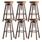 Modern Armless Counter Stool Iron Bar Stool with Wooden Seat and Pedal Coppery Backless 6 Piece Set Clearhalo 'Bar Furniture' 'Bar Stools' 'bar_stools' 'furn' 'furn_bar_stools' 'Furniture' 'Kitchen & Dining Furniture' 6076931