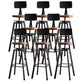 Modern Armless Counter Stool Iron Bar Stool with Wooden Seat and Pedal Black With Back 8 Piece Set Clearhalo 'Bar Furniture' 'Bar Stools' 'bar_stools' 'furn' 'furn_bar_stools' 'Furniture' 'Kitchen & Dining Furniture' 6076934